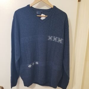 NWT Arnold Palmer Argyle Knit Sweater Acrylic Wool Blend | L |